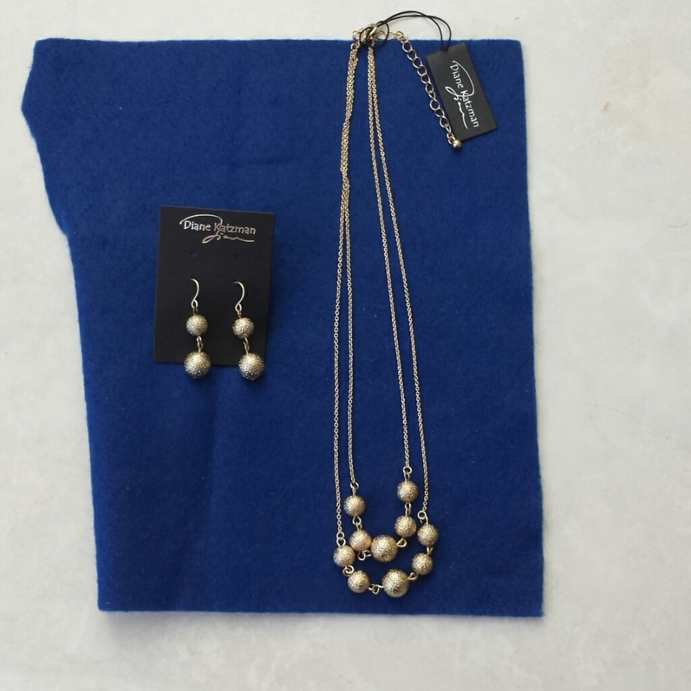 Boutique Gold Plated Necklace and Earrings Set